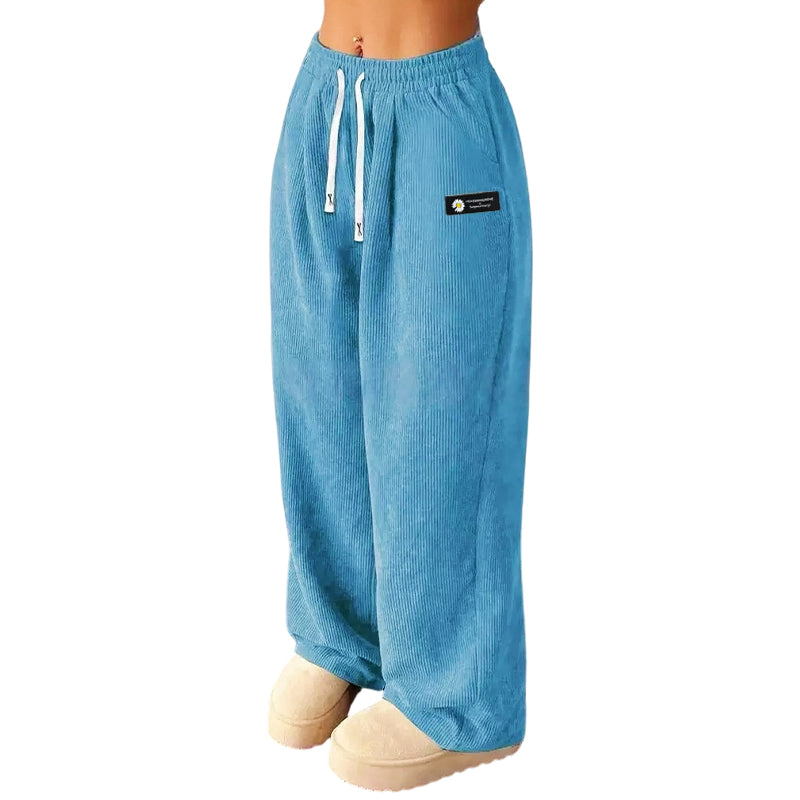 Comfortabele Corduroy Broek met Wijde Pijpen en Trekkoord-10