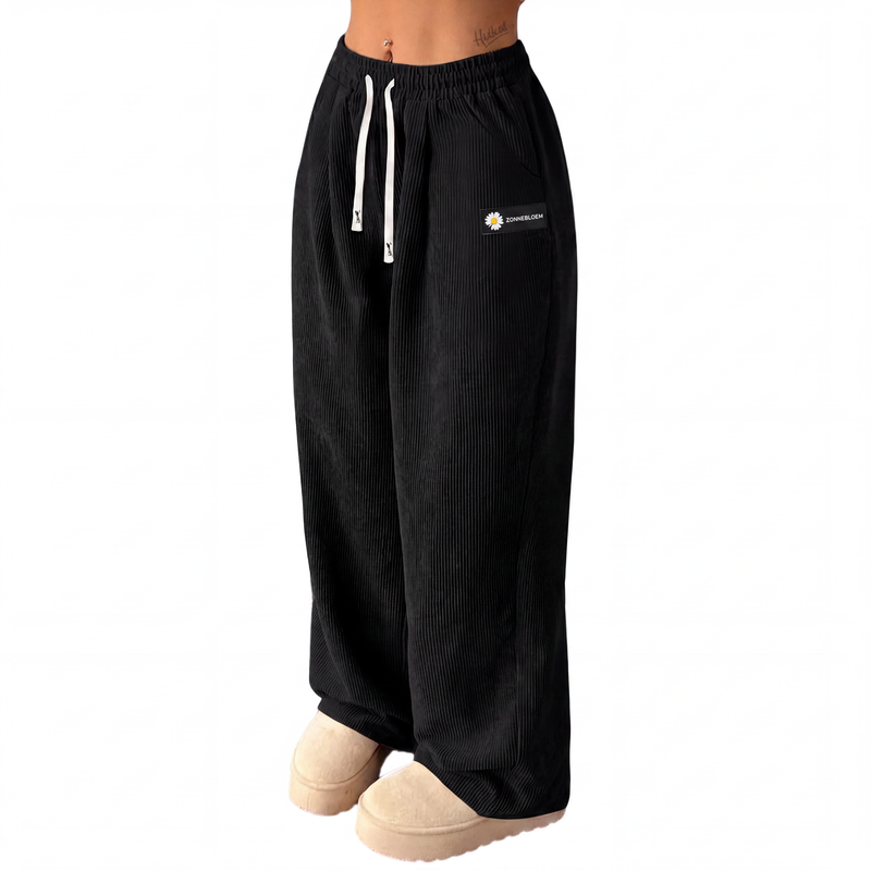 Comfortabele Corduroy Broek met Wijde Pijpen en Trekkoord-14