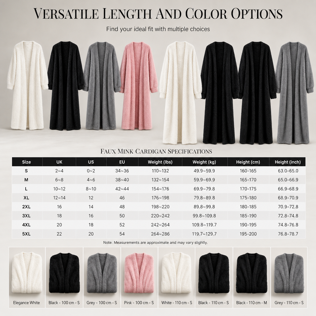 Elegante Lange Pluche Cardigan met Open Voorzijde en Zakken-7