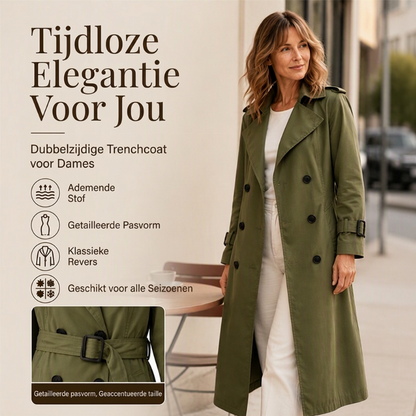 Klassieke Dubbelrijige Trenchcoat met Tailleceintuur
