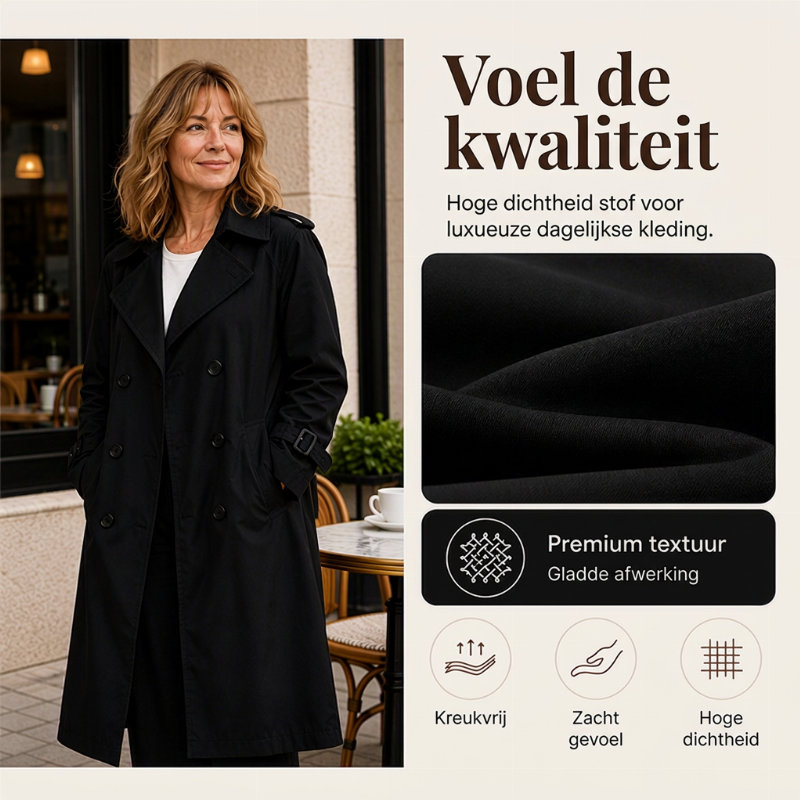 Klassieke Dubbelrijige Trenchcoat met Tailleceintuur-3