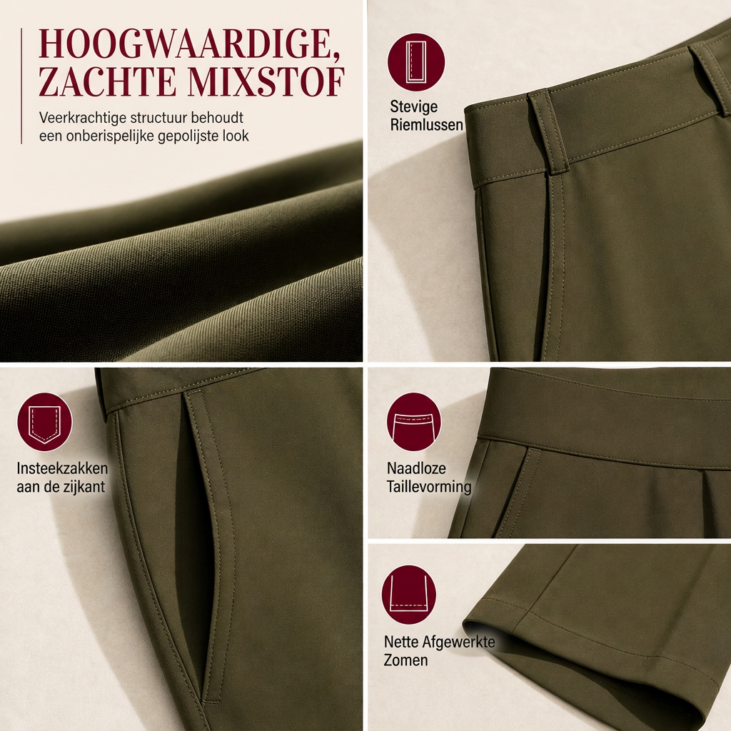 Elegante High-Waist Pantalon met Wijde Pijpen en Zijzakken-3