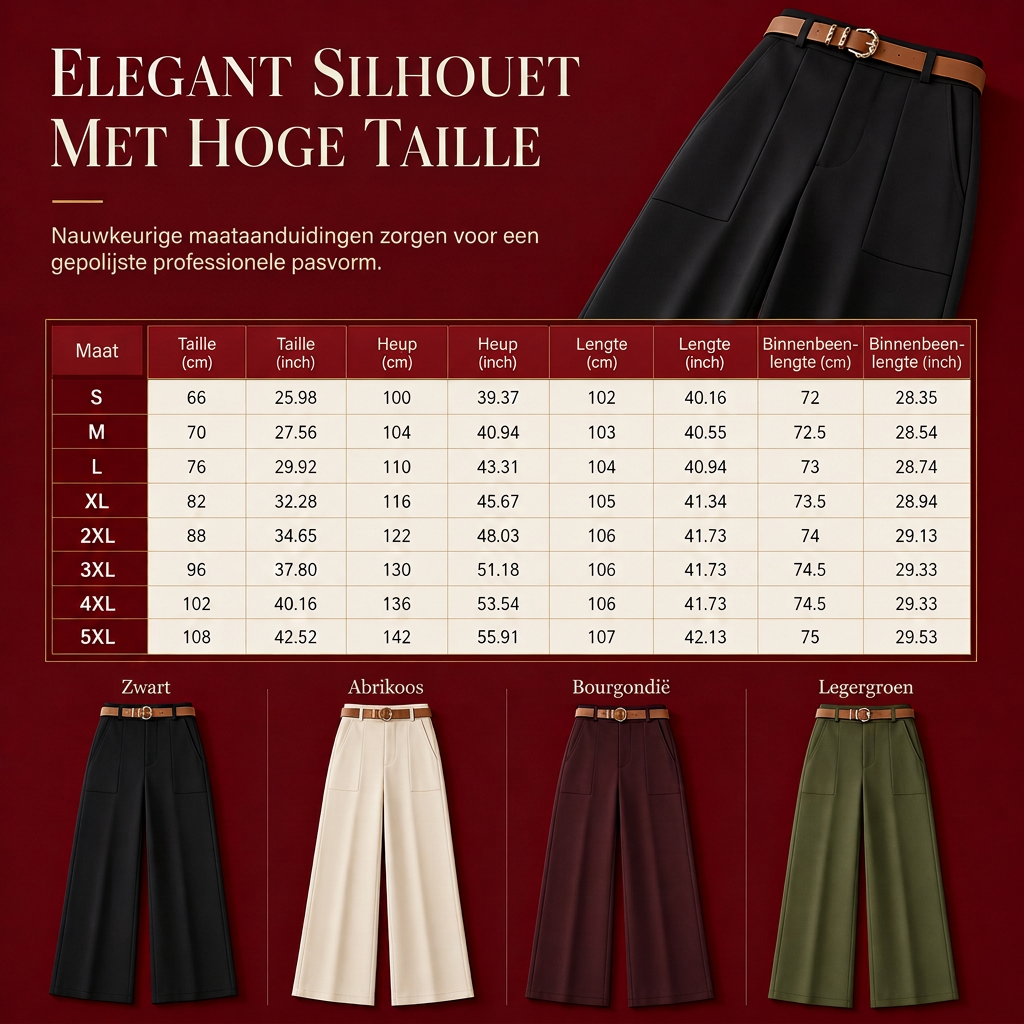 Elegante High-Waist Pantalon met Wijde Pijpen en Zijzakken-6
