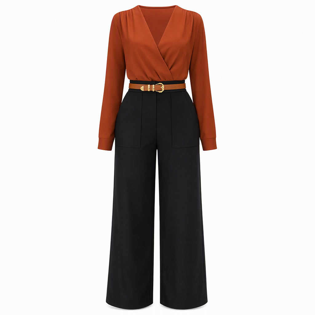 Elegante High-Waist Pantalon met Wijde Pijpen en Zijzakken-8