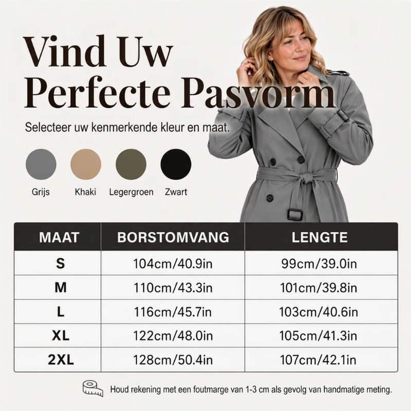 Klassieke Dubbelrijige Trenchcoat met Tailleceintuur-5