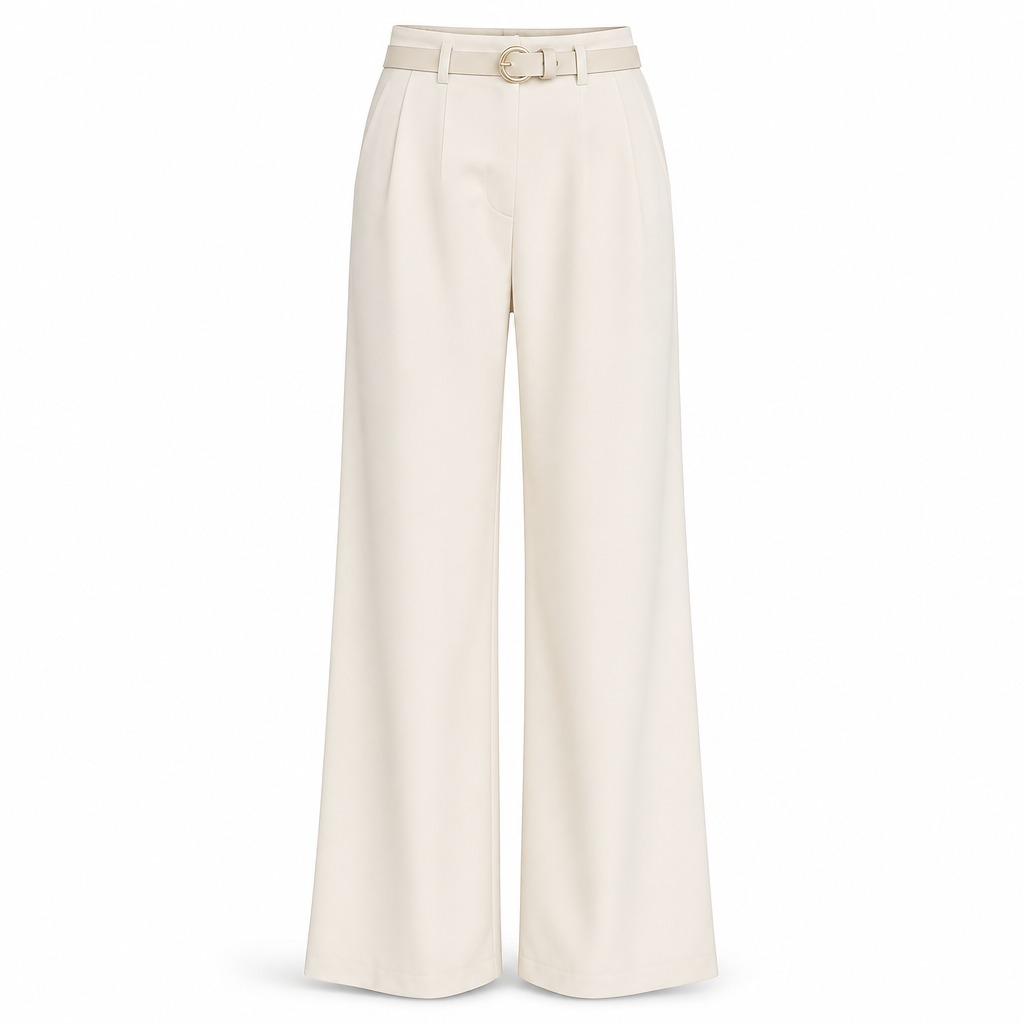 Elegante High-Waist Pantalon met Wijde Pijpen en Zijzakken-23