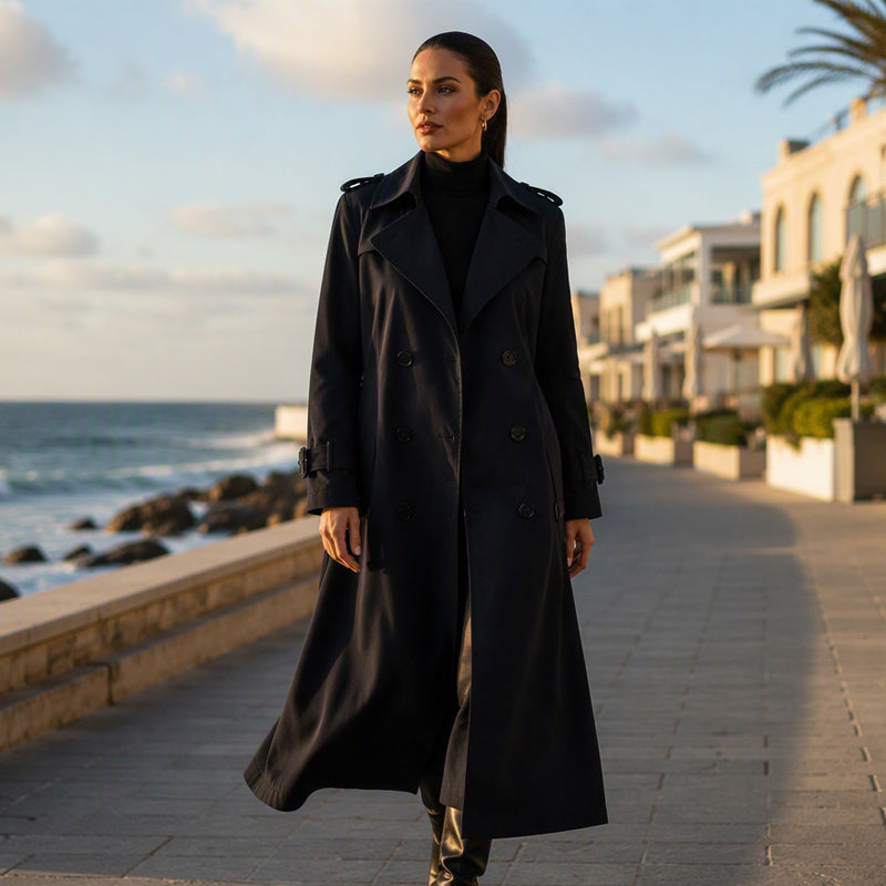 Klassieke Dubbelrijige Trenchcoat met Tailleceintuur-10
