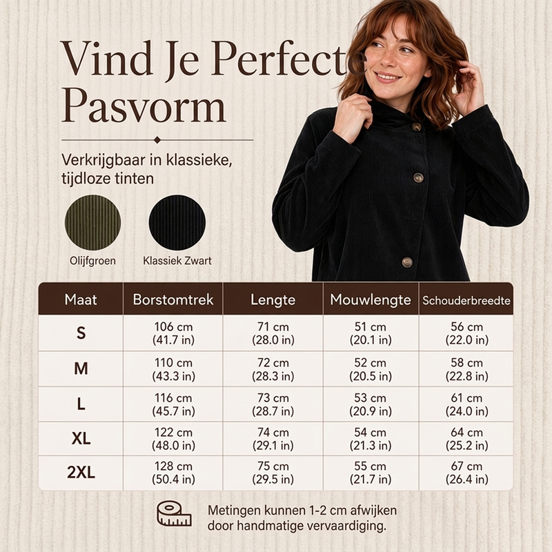 Asymmetrisch Corduroy Jasje met Opstaande Kraag en Knoopsluiting-5