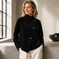 Asymmetrisch Corduroy Jasje met Opstaande Kraag en Knoopsluiting-8