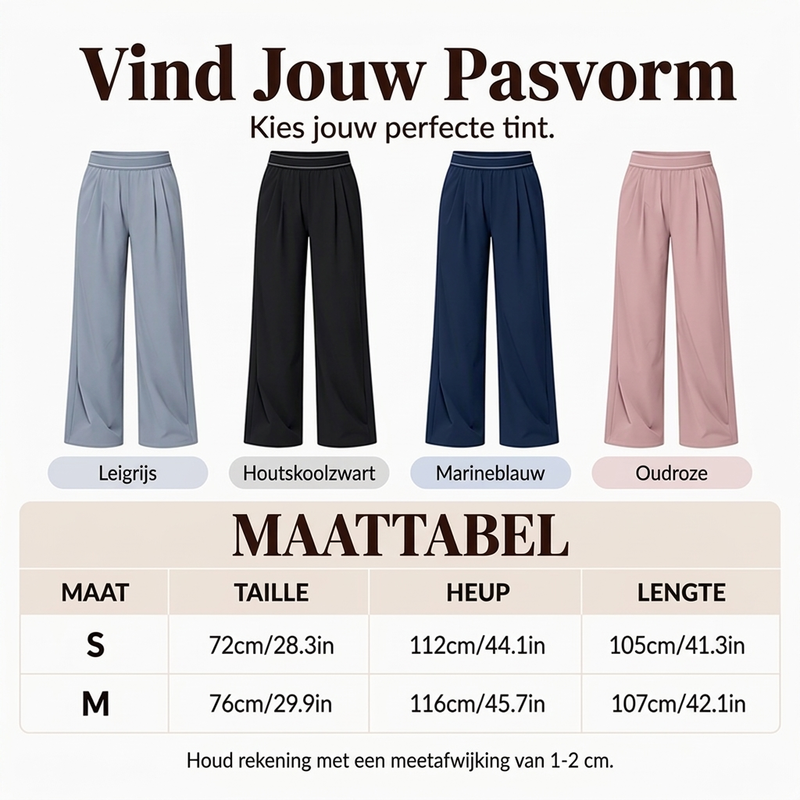 Elegante Broek met Wijde Pijpen en Geplooide Taille-5