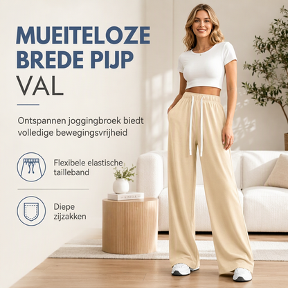Comfortabele Broek met Wijde Pijpen, Trekkoord en Zakken