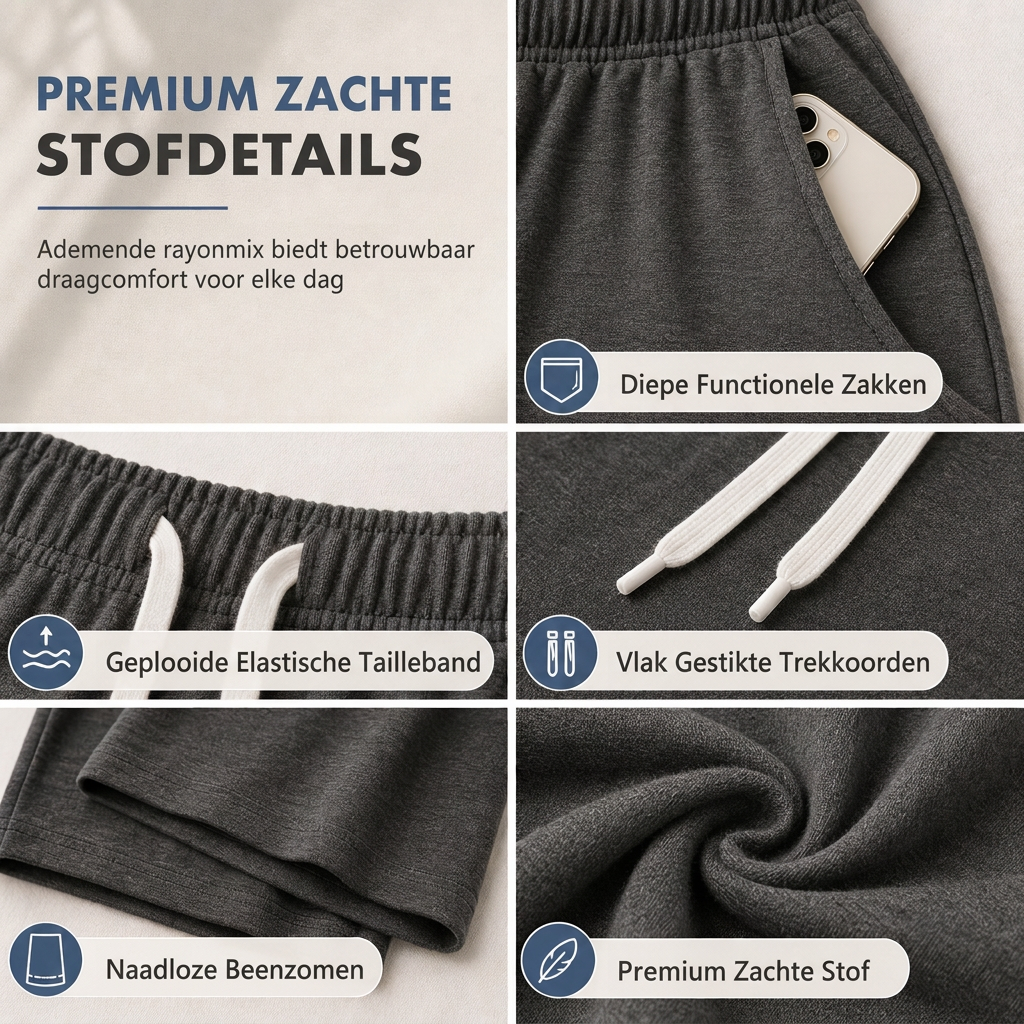 Comfortabele Broek met Wijde Pijpen, Trekkoord en Zakken-3
