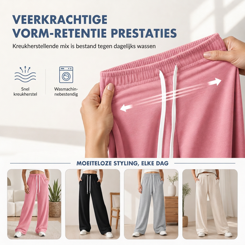 Comfortabele Broek met Wijde Pijpen, Trekkoord en Zakken-6