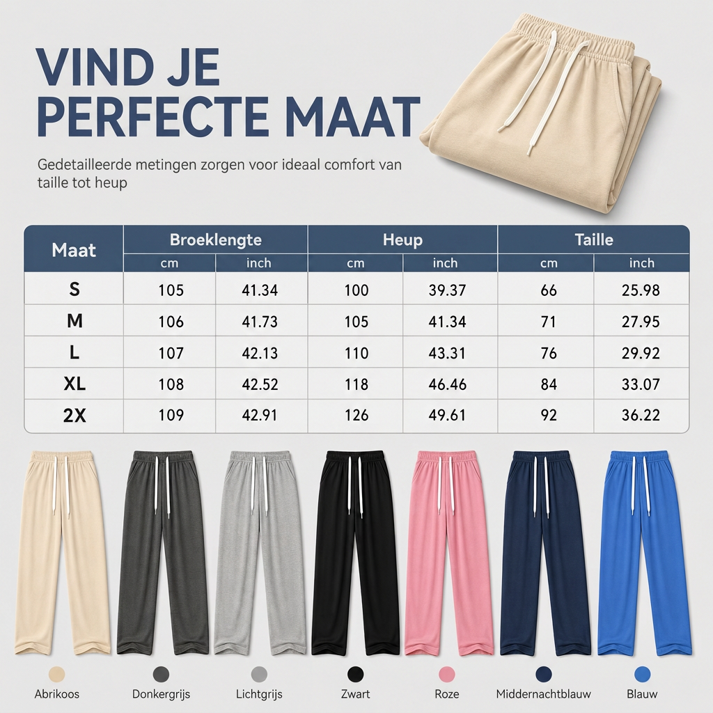 Comfortabele Broek met Wijde Pijpen, Trekkoord en Zakken-7