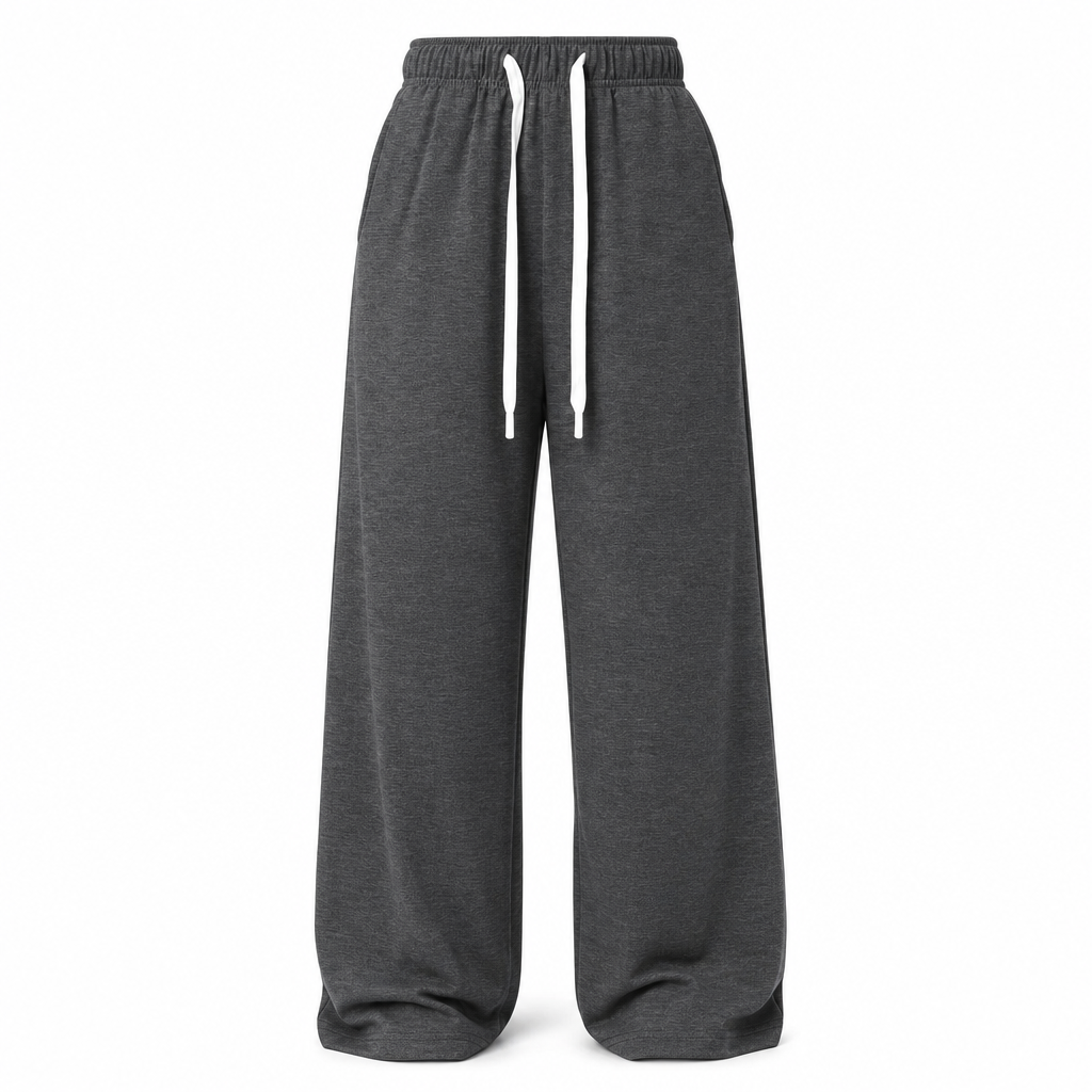 Comfortabele Broek met Wijde Pijpen, Trekkoord en Zakken-11