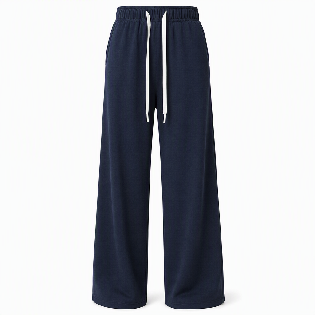 Comfortabele Broek met Wijde Pijpen, Trekkoord en Zakken-14