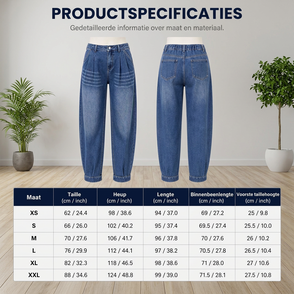 Casual Harem Jeans met Elastische Taille en Taps Toelopende Pijpen-7