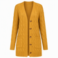 Lange Kabelgebreide Cardigan met Knoopsluiting en Grote Zakken-19