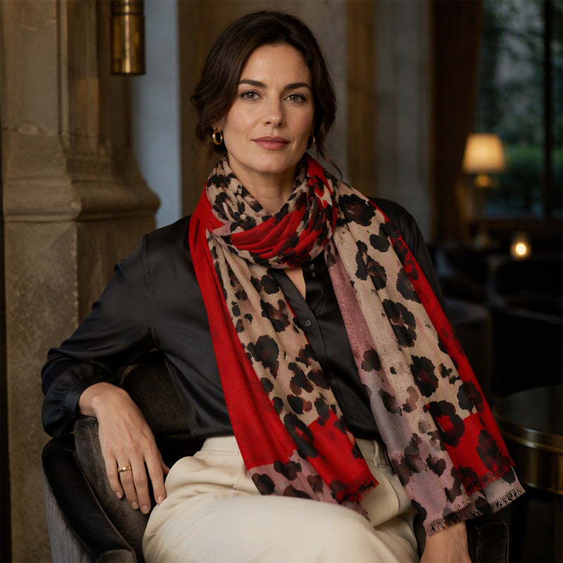 Elegante Sjaal met Luipaardprint en Franjes-8