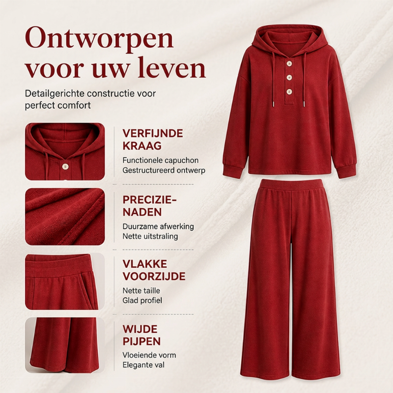 2-Delige Lounge Set met Capuchon en Wijde Pijpen-1