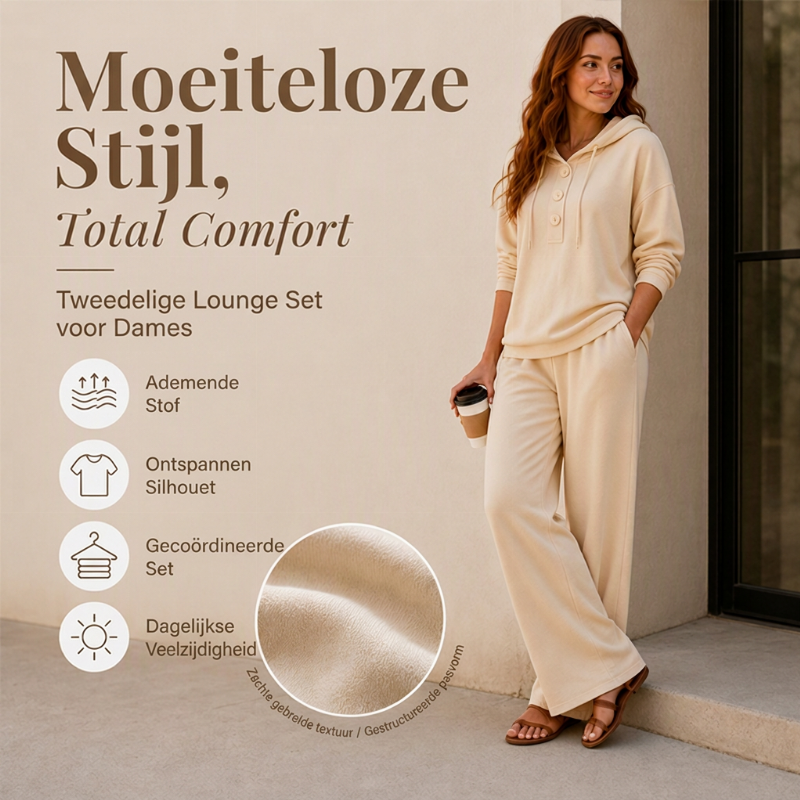 2-Delige Lounge Set met Capuchon en Wijde Pijpen