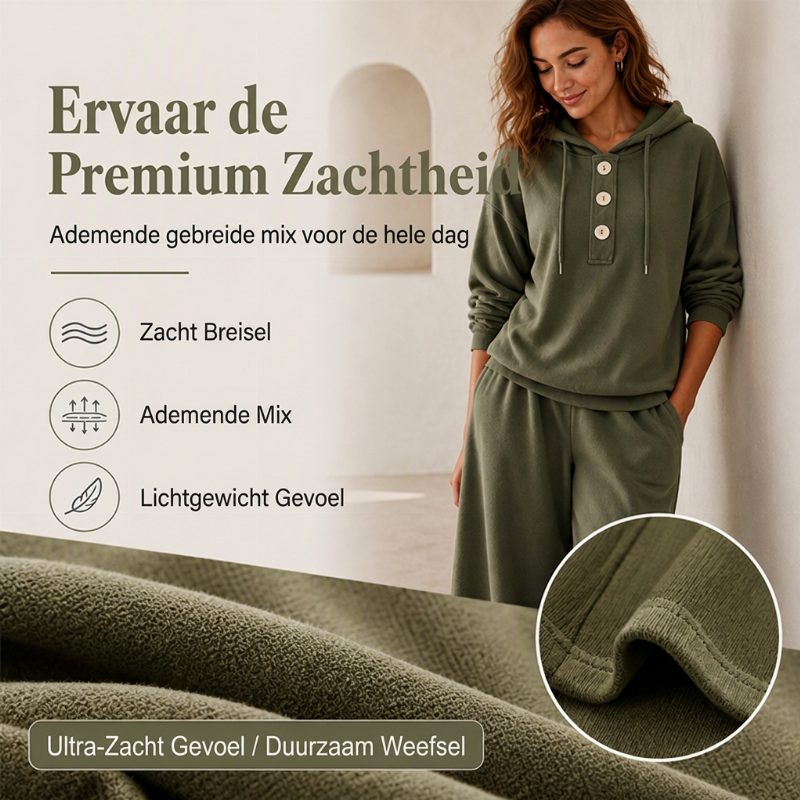 2-Delige Lounge Set met Capuchon en Wijde Pijpen-4