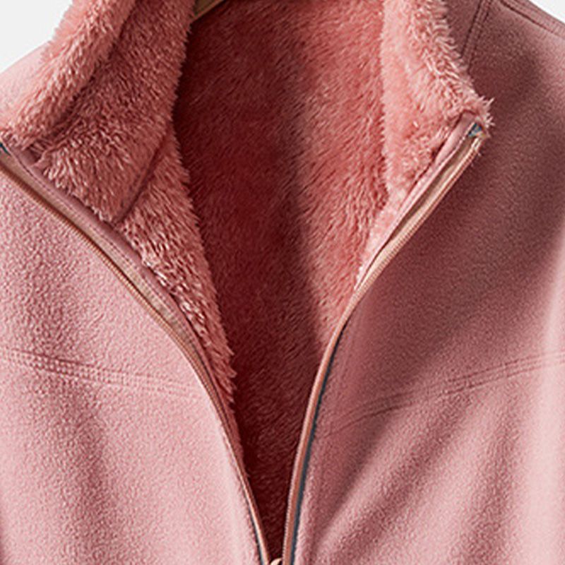 Zacht Fleece Vest met Opstaande Kraag en Ritssluiting-9