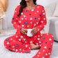 ✨Nieuw! Pyjamas-set voor dames met hartjesmotief en lange mouwen