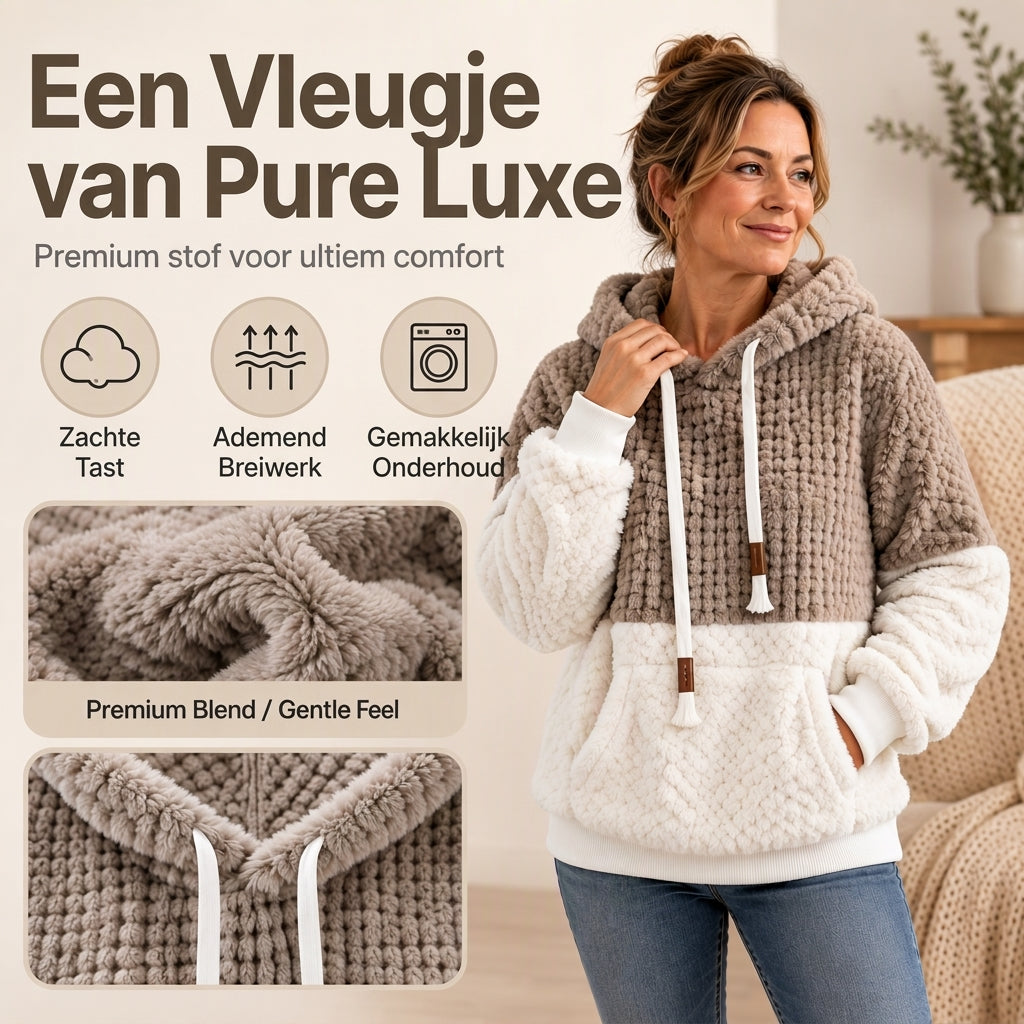 Zachte Teddy Hoodie met Kangoeroezak en Contrastdetails-4
