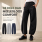 Comfortabele Broek met Gebogen Pijpen, Elastische Taille en Zakken-2