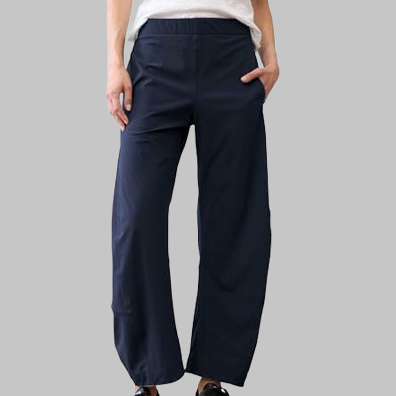 Comfortabele Broek met Gebogen Pijpen, Elastische Taille en Zakken-15