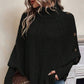 Kabelgebreide Poncho Trui met Col en Decoratieve Knopen-4