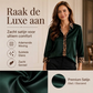 Elegante Satijnen Blouse met Luipaardkraag en Contrastmanchetten-3