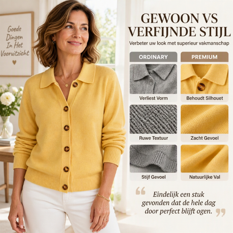 Elegante Gebreide Cardigan met Kraag en Knoopsluiting-3