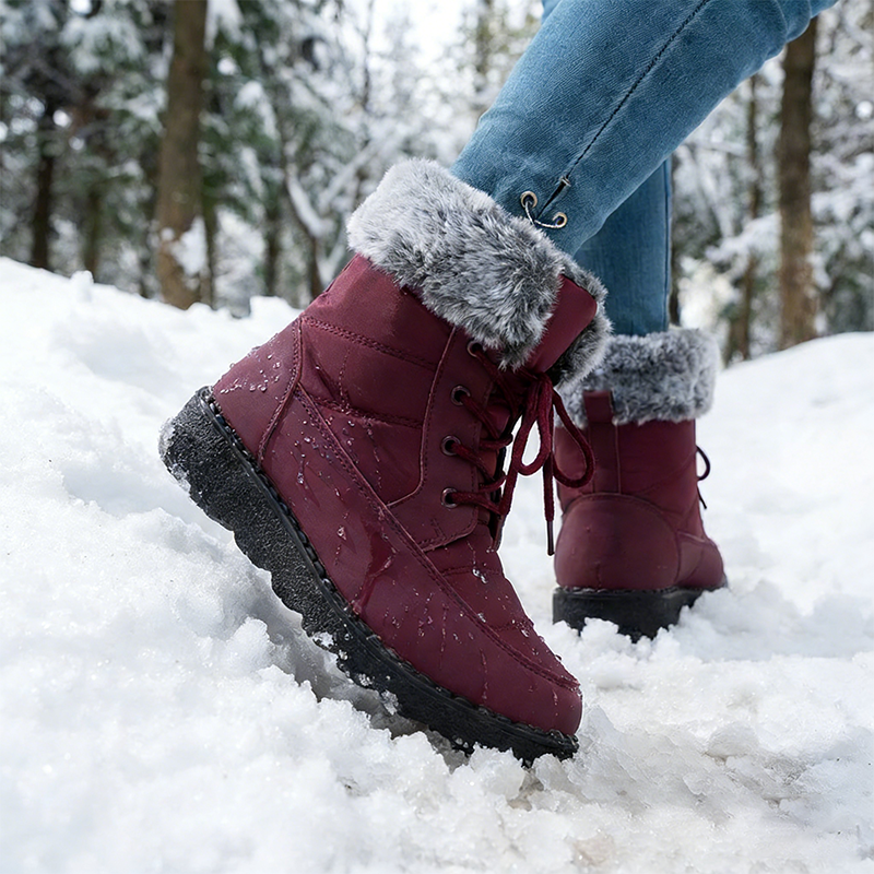 Warme Winterlaarzen met Bontvoering en Vetersluiting-2