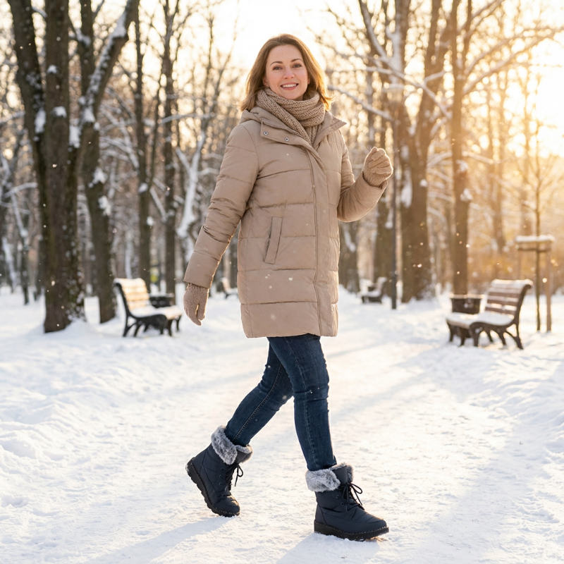 Warme Winterlaarzen met Bontvoering en Vetersluiting-6