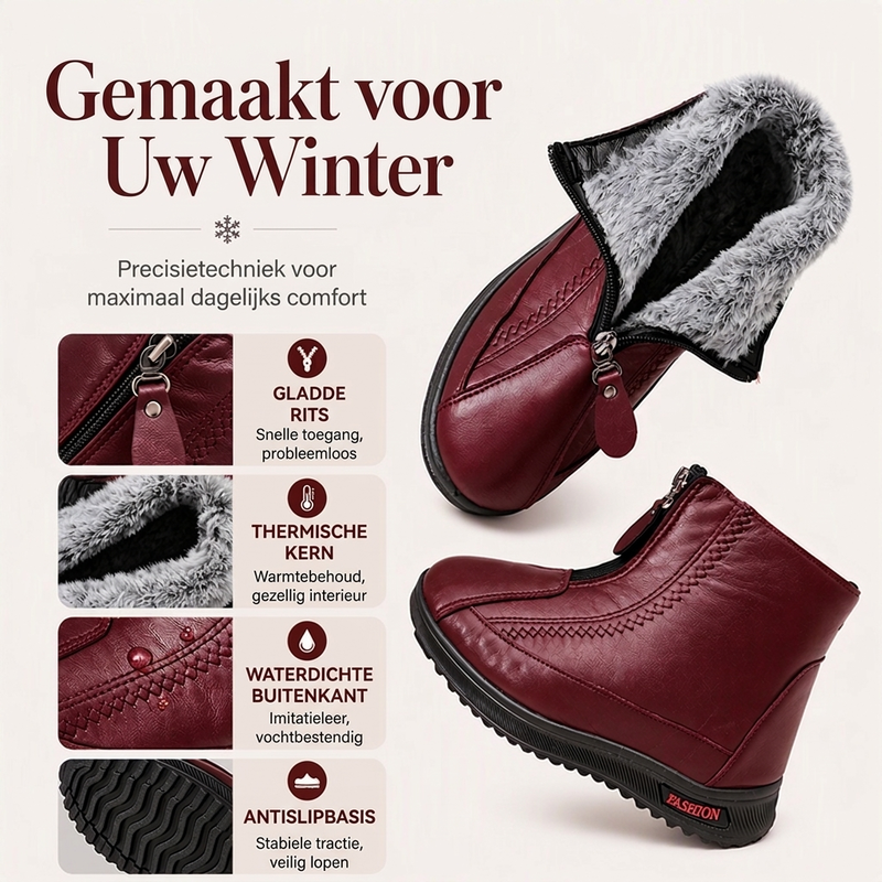 Warme Waterdichte Winter Enkellaarzen met Zachte Voering en Antislipzool-1