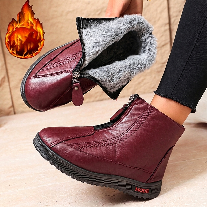 Warme Waterdichte Winter Enkellaarzen met Zachte Voering en Antislipzool-9