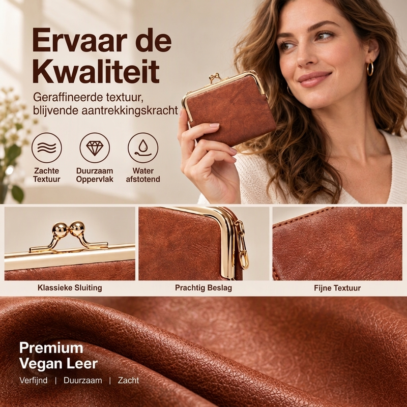 Compacte Dames Portemonnee met Beugelsluiting en Meerdere Vakjes-4
