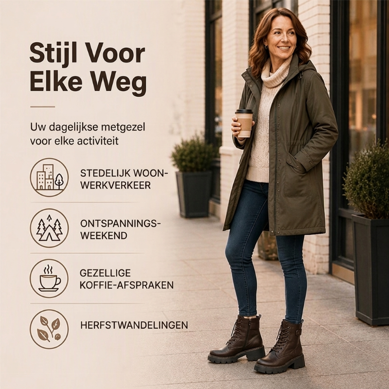 Stoere Platform Enkellaarzen met Vetersluiting en Chunky Zool-4