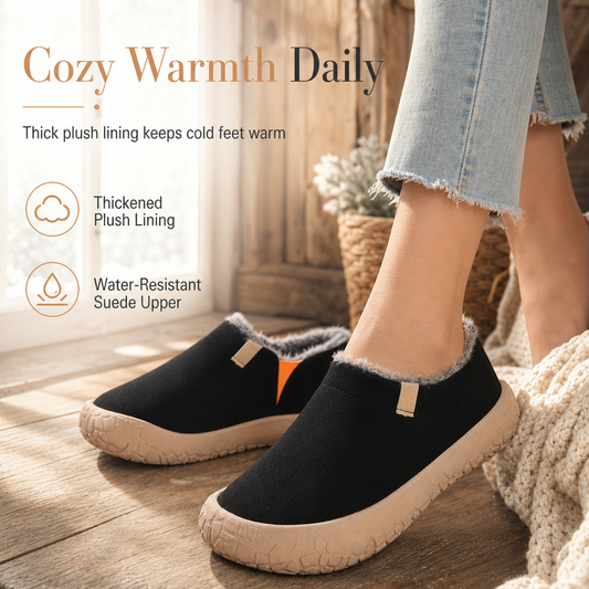 Warme Slip-On Winterschoenen met Pluche Voering en Waterafstotend Suède-Look Bovenwerk