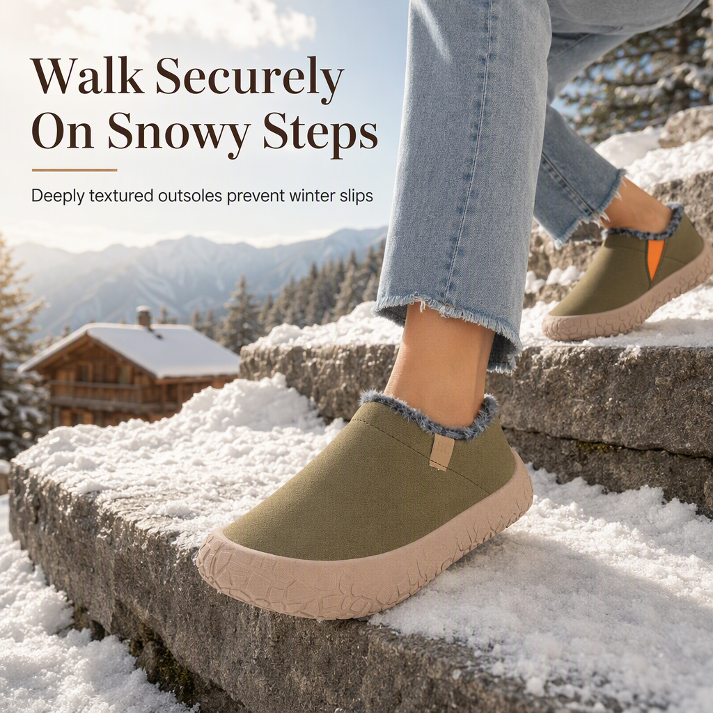 Warme Slip-On Winterschoenen met Pluche Voering en Waterafstotend Suède-Look Bovenwerk-1