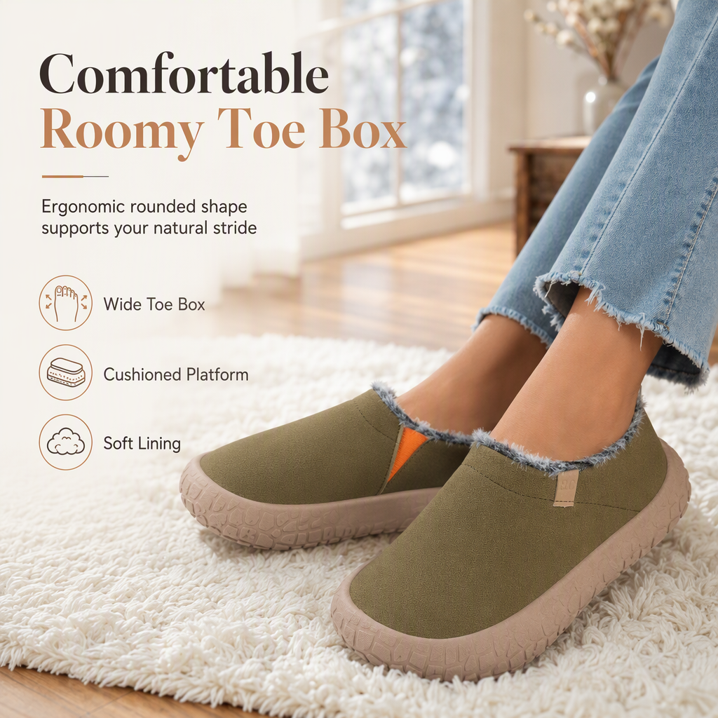 Warme Slip-On Winterschoenen met Pluche Voering en Waterafstotend Suède-Look Bovenwerk-4