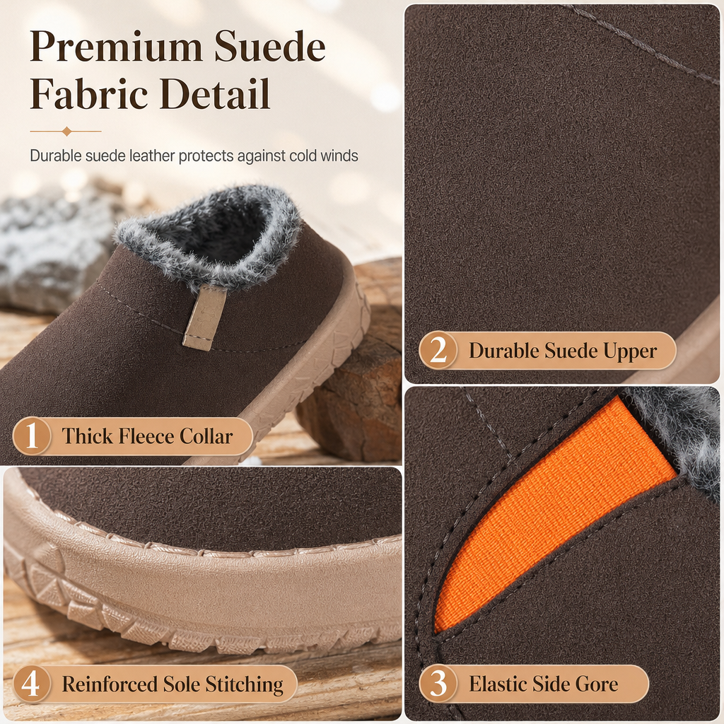 Warme Slip-On Winterschoenen met Pluche Voering en Waterafstotend Suède-Look Bovenwerk-3