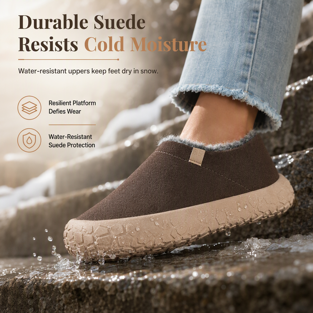 Warme Slip-On Winterschoenen met Pluche Voering en Waterafstotend Suède-Look Bovenwerk-6