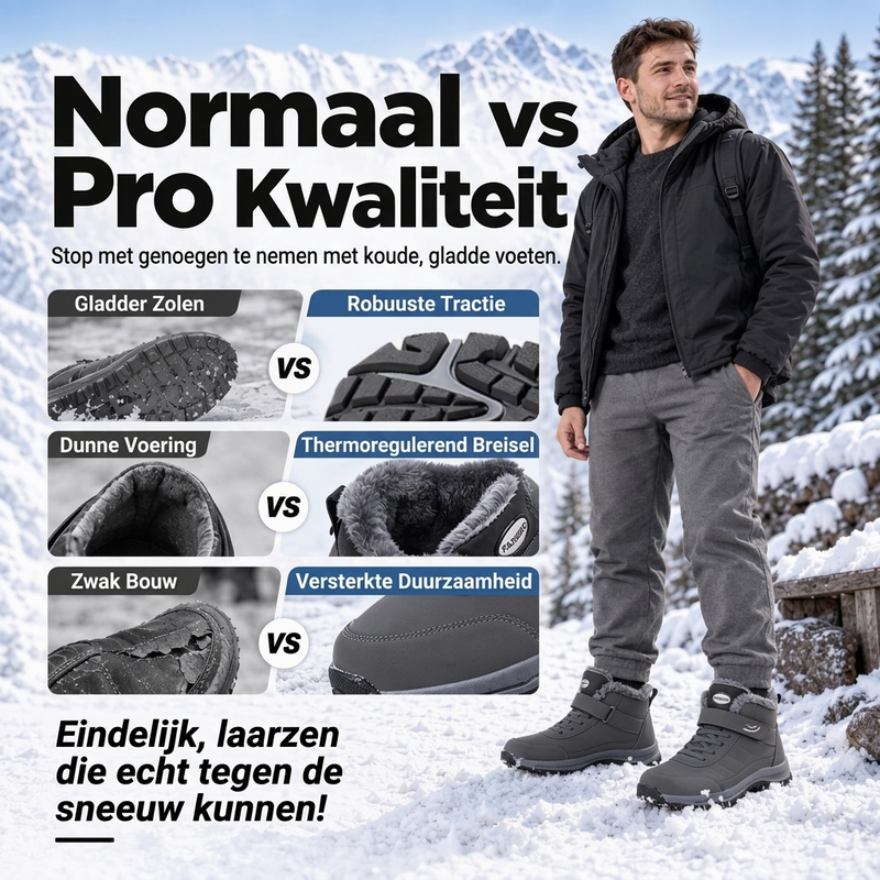 Warme Winterlaarzen met Bontvoering, Klittenbandsluiting en Antislipzool-2