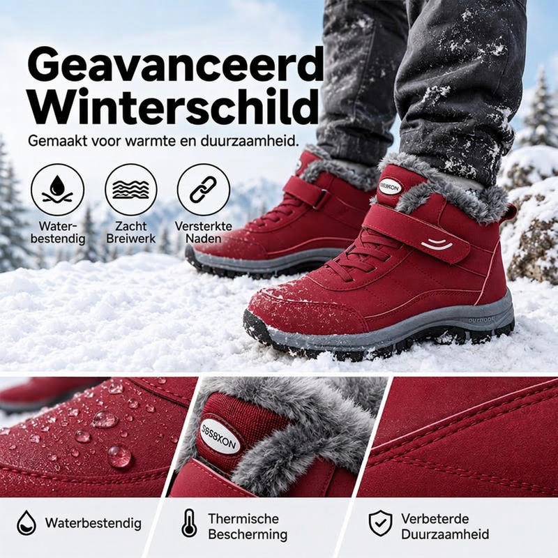Warme Winterlaarzen met Bontvoering, Klittenbandsluiting en Antislipzool-4