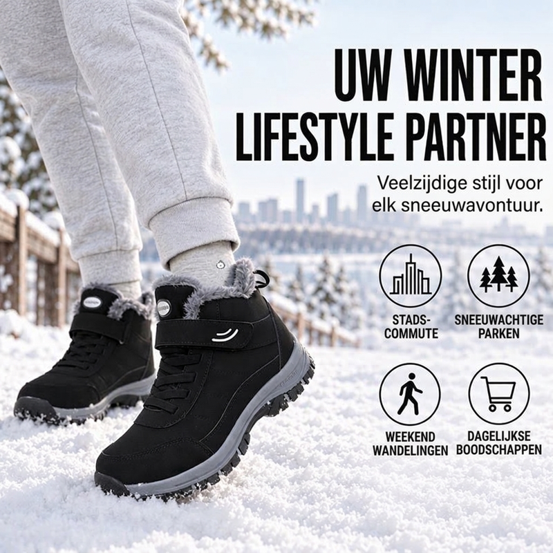 Warme Winterlaarzen met Bontvoering, Klittenbandsluiting en Antislipzool-5