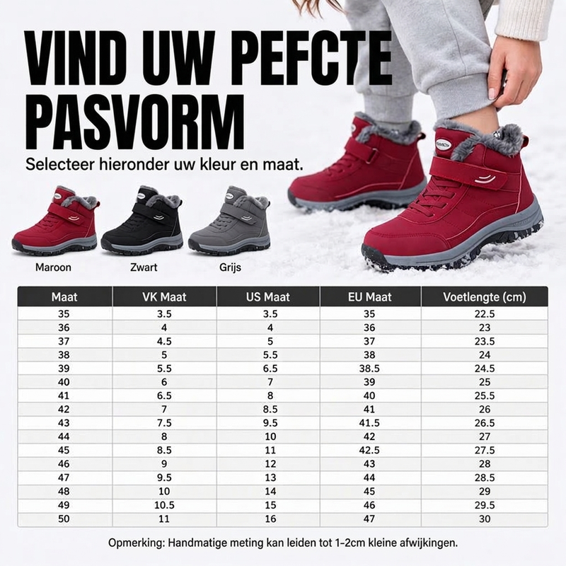 Warme Winterlaarzen met Bontvoering, Klittenbandsluiting en Antislipzool-6