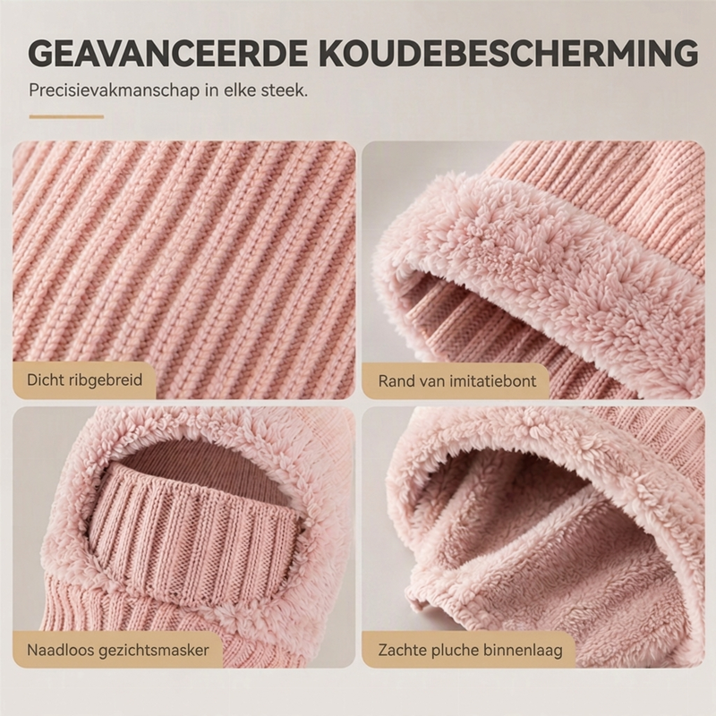 Warme 3-in-1 Wintermuts met Bivakmuts, Nekwarmer en Pluche Voering-2